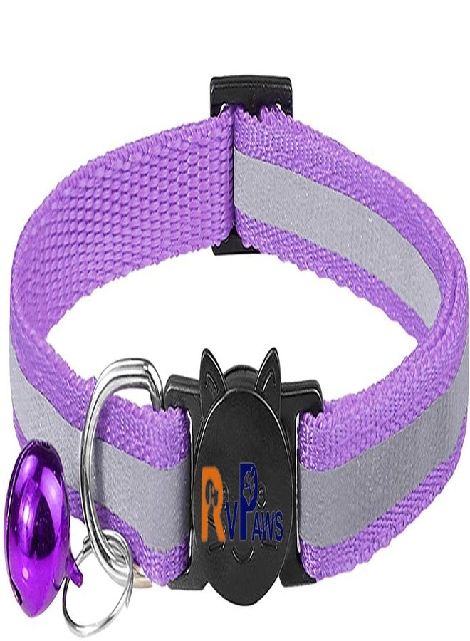 Pups&Pets طوق صغير عاكس بتصميم لطيف للكلاب والجراء الصغيرة مع جرس، مناسب للكلاب الصغيرة والقطط (المقاس: 15 مم، اللون: بنفسجي) - Image 5